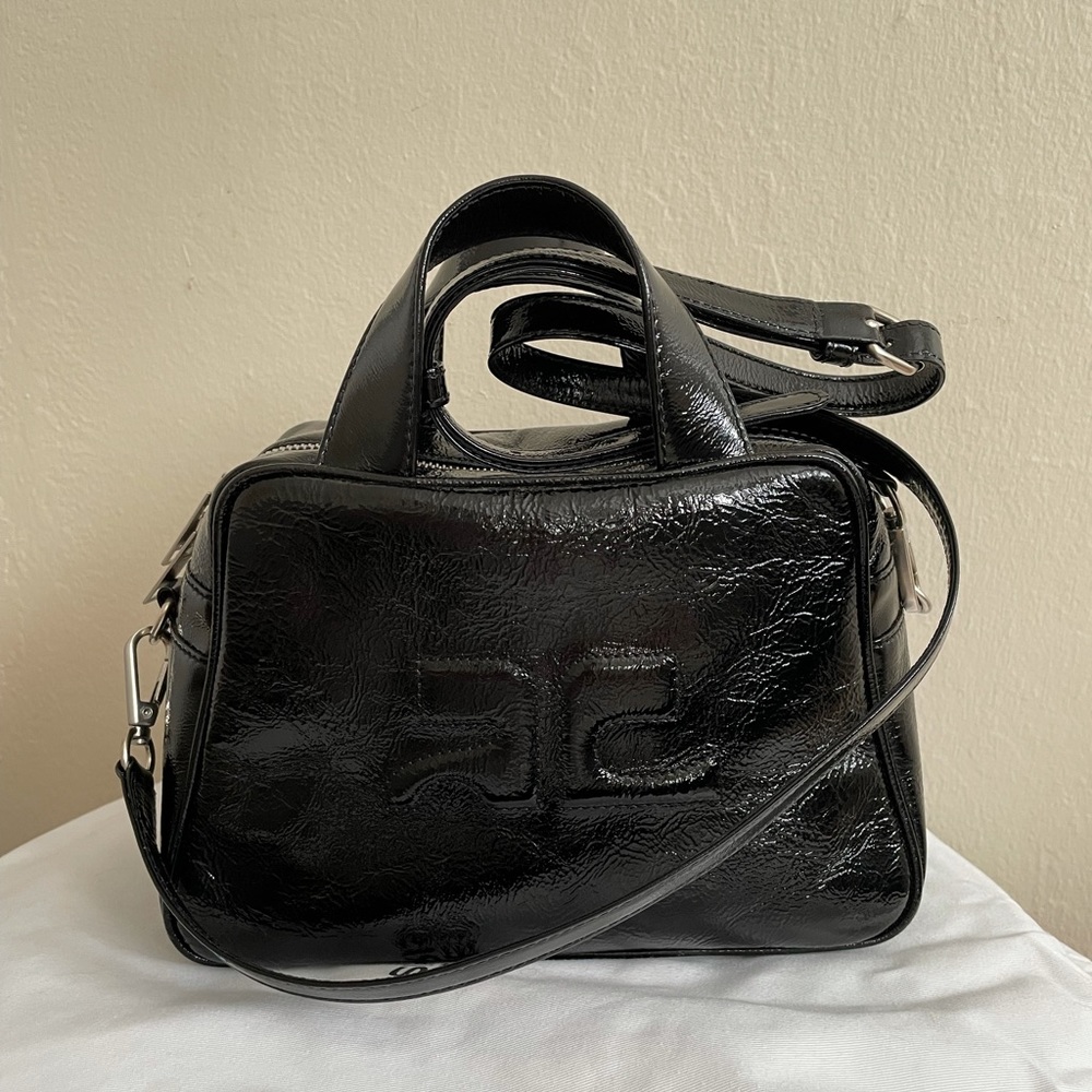 COURREGES PATENT LEATHER CROSSBODY / SATCHEL HANDBAG